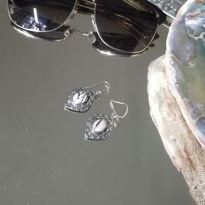 NEW Zebra Jasper Drop Earrings; Sterling Silver
